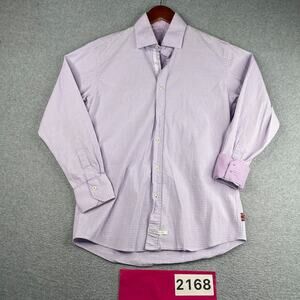 English Laundry Shirt Lavender Flip cuff Button Up Long Sleeve Mens 15.5